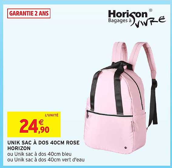 UNIK SAC À DOS 40CM ROSE HORIZON