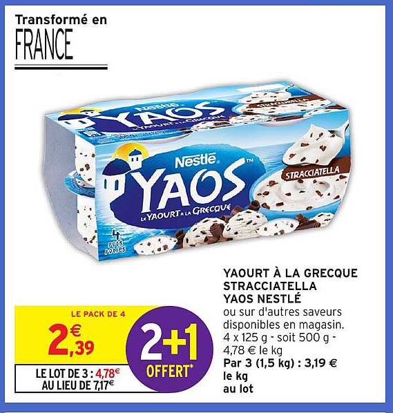 YOGOURT À LA GREQUE STRACCIATELLA YAOS NESTLÉ
