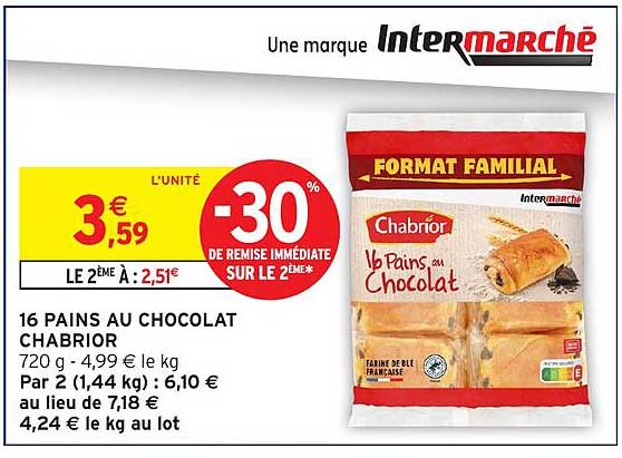 16 PAINS AU CHOCOLAT CHABRIOR