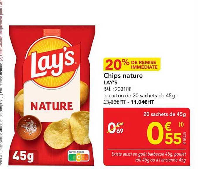 20% DE REMISE IMMÉDIATE Chips nature LAY'S