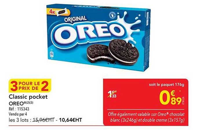 3 POUR LE PRIX DE 2 Classic pocket OREO