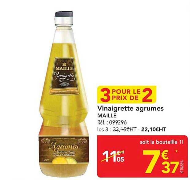 3 POUR LE PRIX DE 2 Vinaigrette agrumes MAILLE