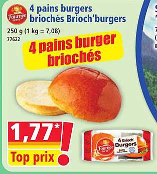 4 pains burgers briochés Brioch'burgers