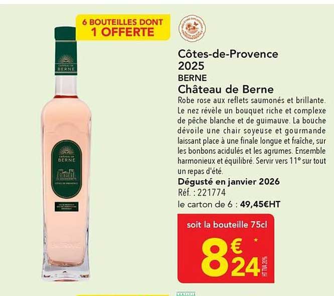 6 BOUTEILLES DONT 1 OFFERTE