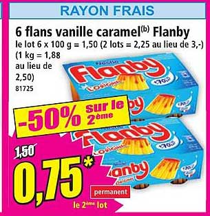 6 flans vanille caramel(b) Flanby