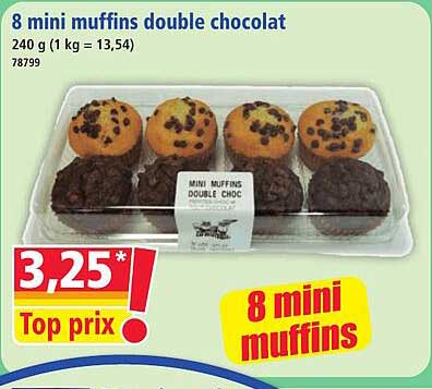 8 mini muffins double chocolat