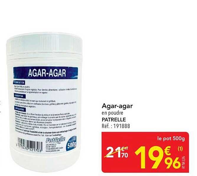 Agar-agar en poudre PATRELLE Réf. : 191888
