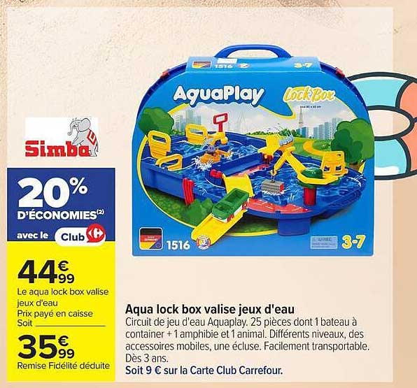 Aqua lock box valise jeux d'eau