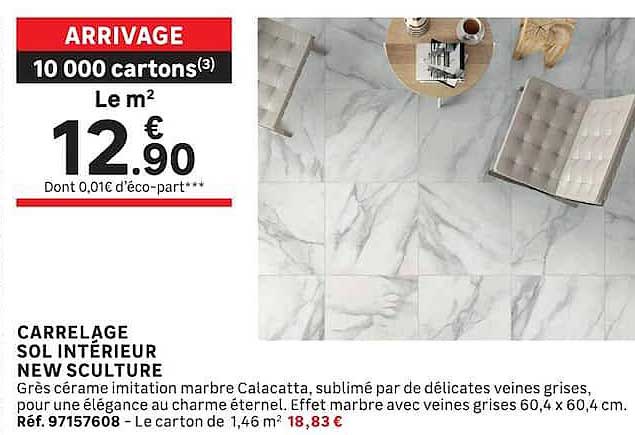 ARRIVAGE 10 000 cartons(3) Le m² 12.90€ Dont 0,01€ d’éco-part**