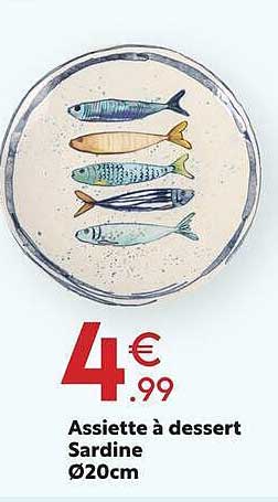 Assiette à dessert Sardine Ø20cm