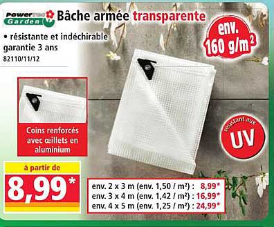 Bâche armée transparente