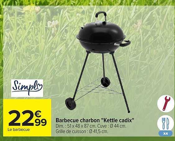 Barbecue charbon "Kettle cadix"