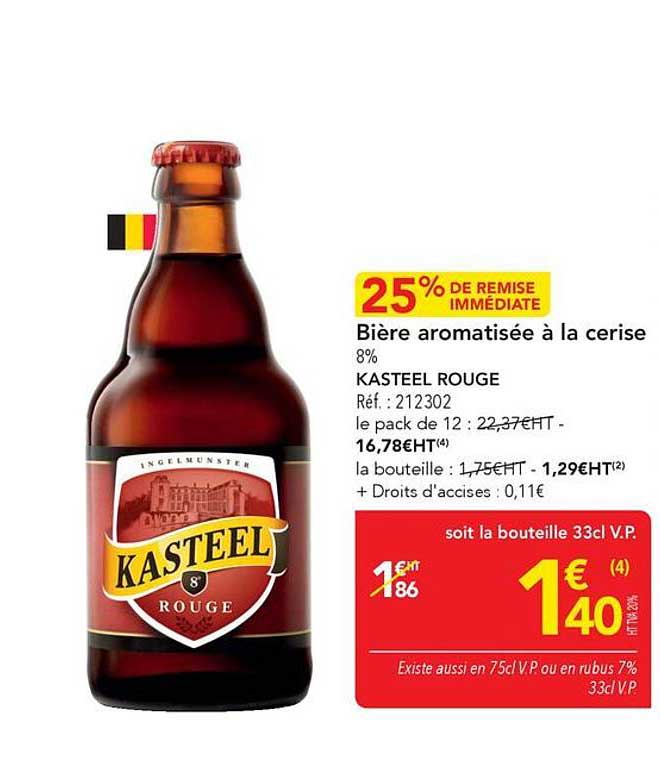 Bière aromatisée à la cerise 8% KASTEEL ROUGE