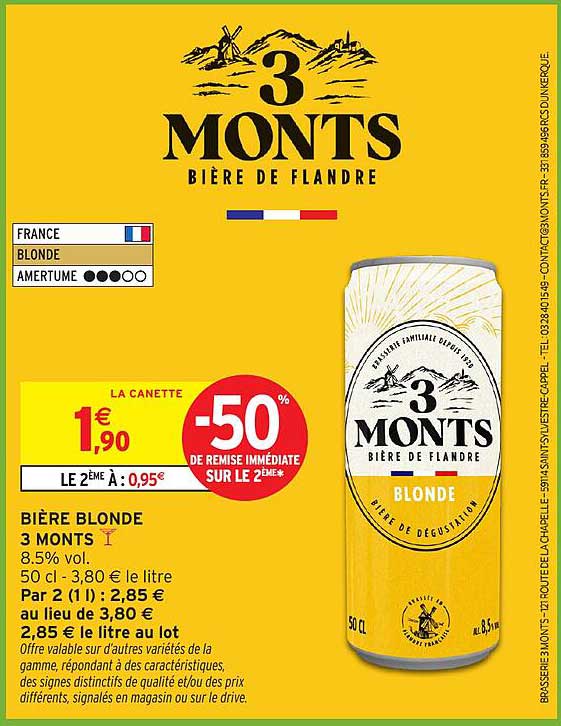 BIÈRE BLONDE 3 MONTS