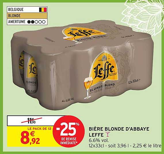 BIÈRE BLONDE D'ABBAYE LEFFE
