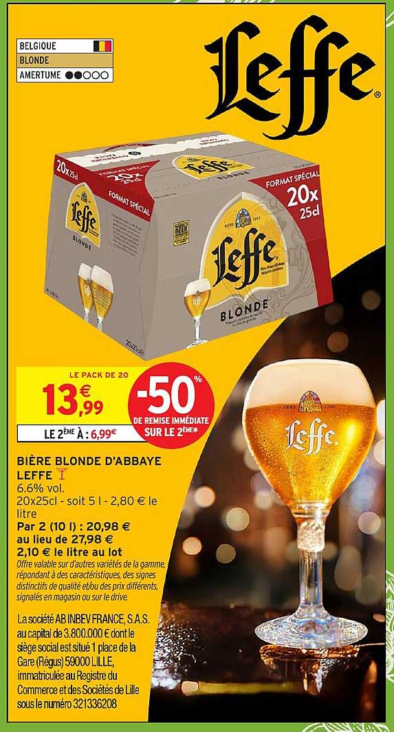 BIÈRE BLONDE D’ABBAYE LEFFE