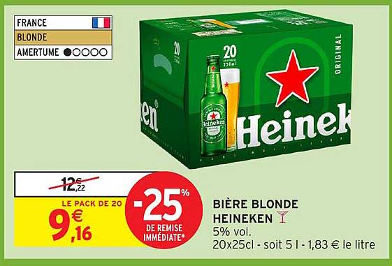 BIÈRE BLONDE HEINEKEN