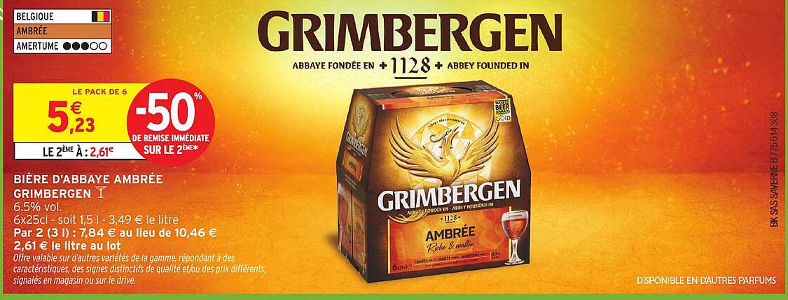 BIÈRE D'ABBAYE AMBRÉE GRIMBERGEN