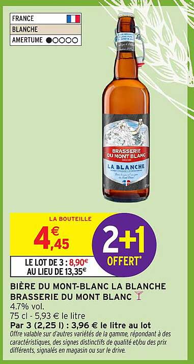 BIÈRE DU MONT-BLANC LA BLANCHE BRASSERIE DU MONT BLANC