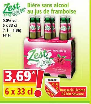 Bière sans alcool au jus de framboise