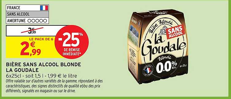 BIÈRE SANS ALCOOL BLONDE LA GOUDALE