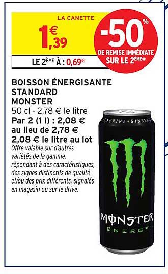 BOISSON ÉNERGISANTE STANDARD MONSTER