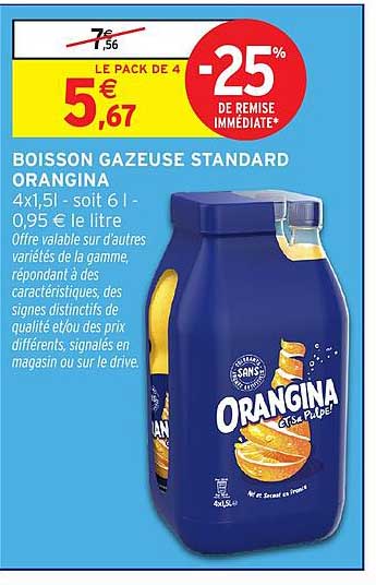 BOISSON GAZEUSE STANDARD ORANGINA