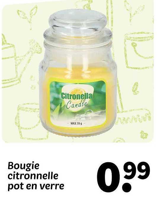Bougie citronnelle pot en verre
