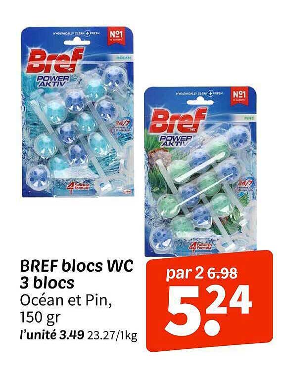 BREF blocs WC 3 blocs Océan et Pin, 150 gr