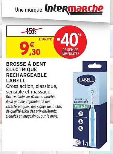 BROSSE À DENT ÉLECTRIQUE RECHARGEABLE LABELL