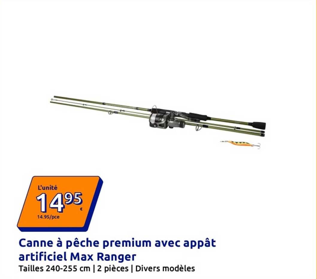 Canne à pêche premium avec appât artificiel Max Ranger
