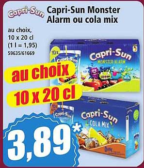 Capri-Sun Monster Alarm ou cola mix