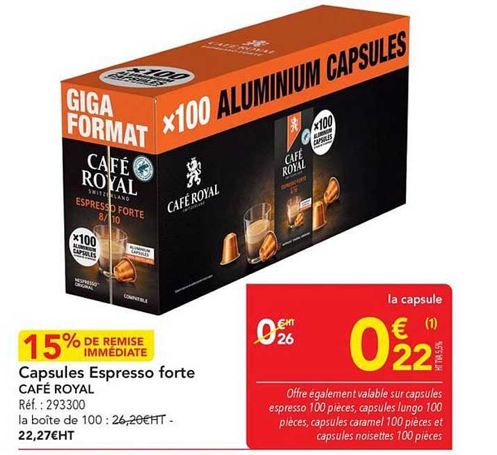 Capsules Espresso forte CAFÉ ROYAL