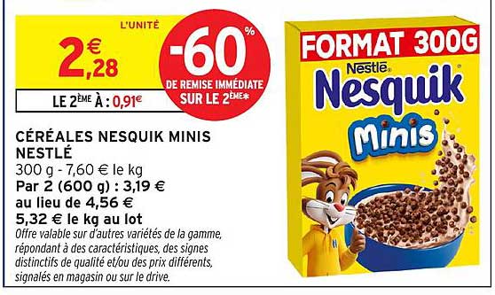 CÉRÉALES NESQUIK MINIS NESTLÉ
