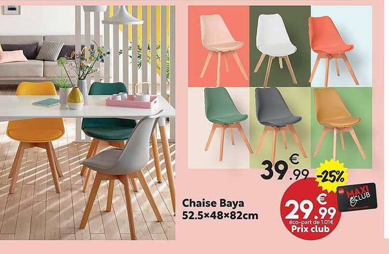 Chaise Baya 52.5×48×82cm
