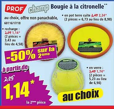 champ Bougie à la citronelle**