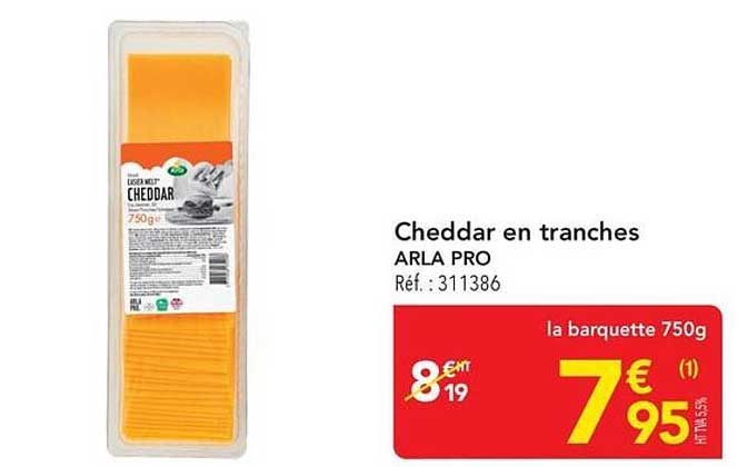 Cheddar en tranches ARLA PRO Réf. : 311386
