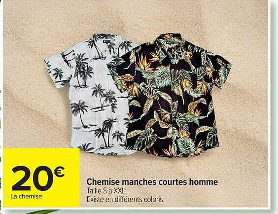 Chemise manches courtes homme