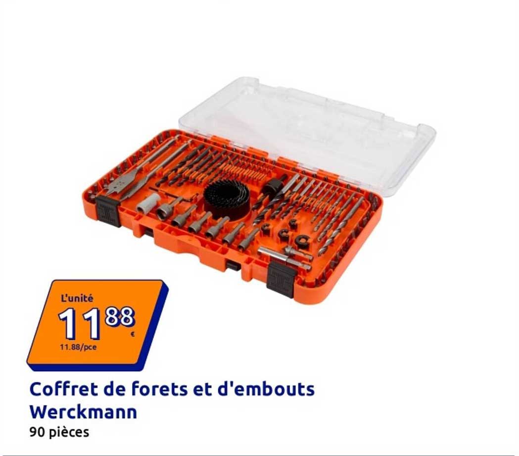 Coffret de forets et d'embouts Werckmann 90 pièces