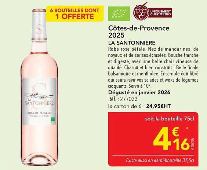 Côtes-de-Provence 2025 LA SANTONNIÈRE