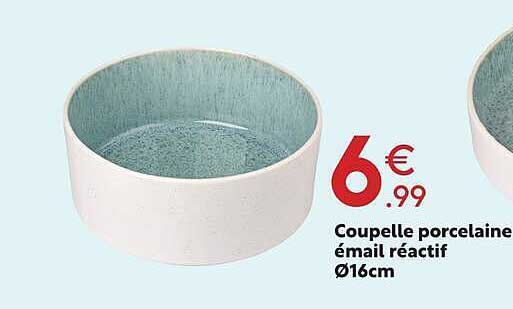 Coupelle porcelaine émail réactif Ø16cm