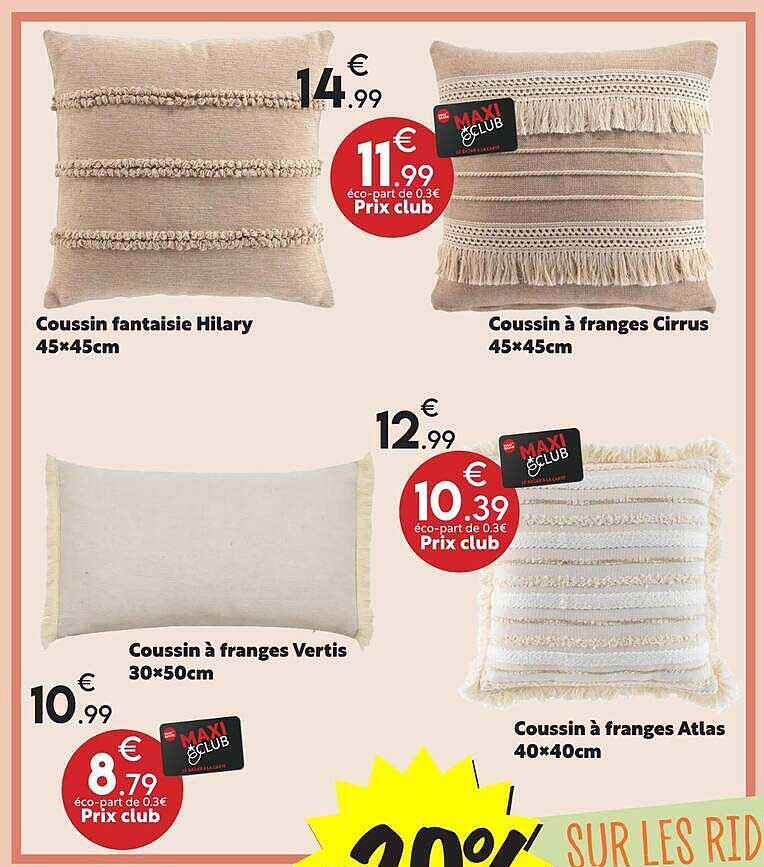 Coussin fantaisie Hilary 45×45cm