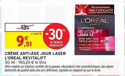 CRÈME ANTI-ÂGE JOUR LASER L'OREAL REVITALIFT