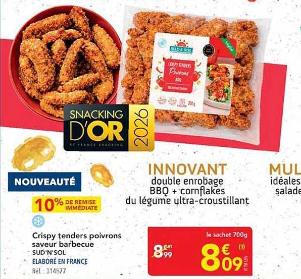 Crispy tenders poivrons saveur barbecue SUD'N'SOL