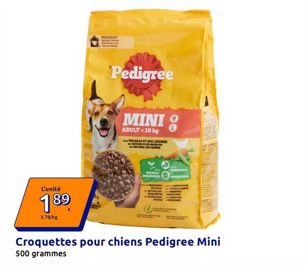 Croquettes pour chiens Pedigree Mini 500 grammes