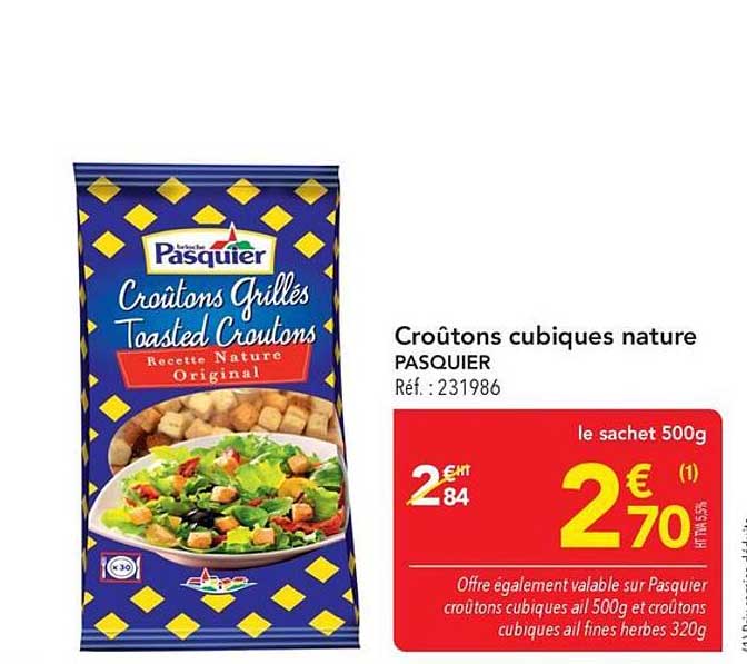 Croûtons cubiques nature