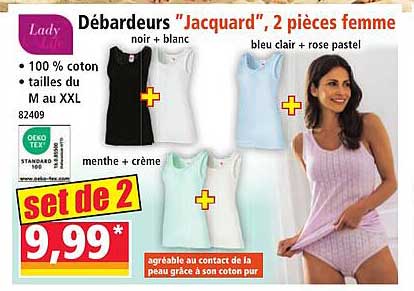 Débardeurs "Jacquard", 2 pièces femme