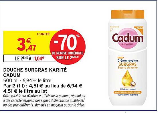 DOUCHE SURGRAS KARITÉ CADUM