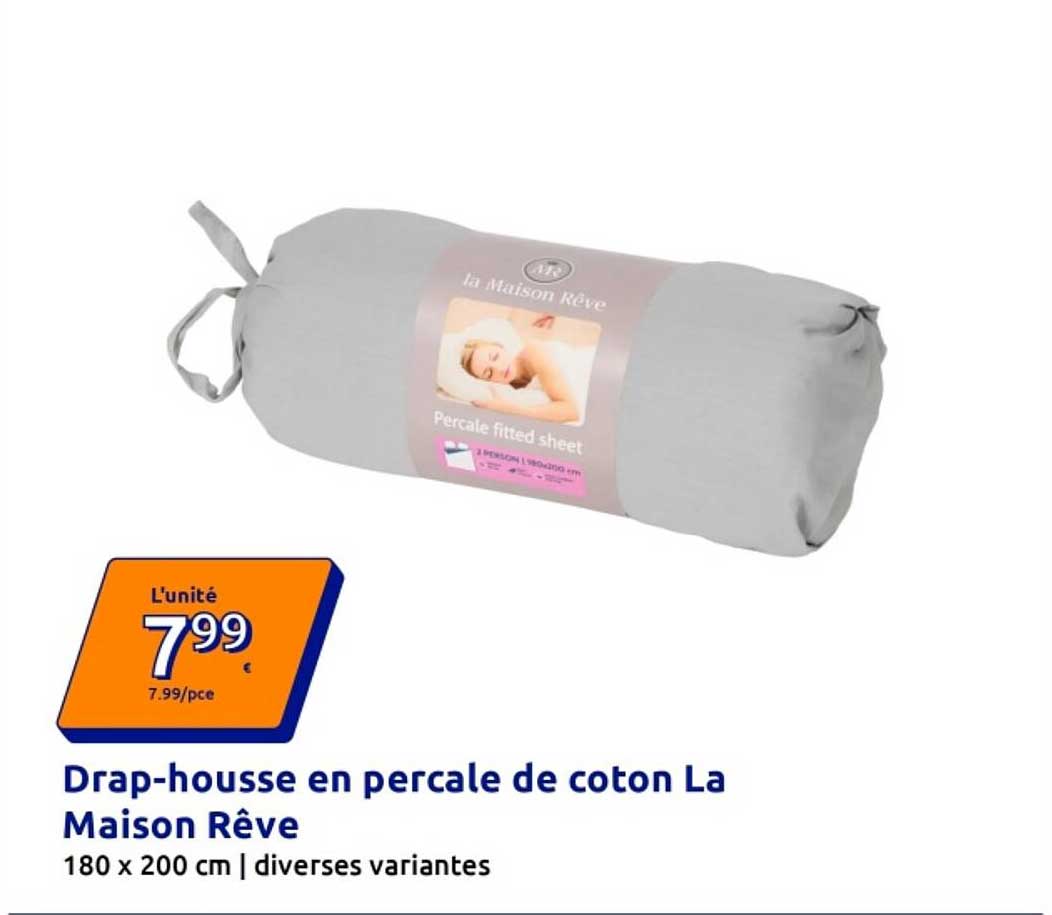 Drap-housse en percale de coton La Maison Rêve