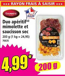 Duo apéritif à mîmolette et saucisson sec